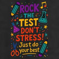 Testing Day Teacher Rock The Test Dont Stress Do Your Best Cool Comfort Performance Bucket Hat