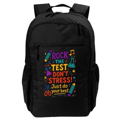 Testing Day Teacher Rock The Test Dont Stress Do Your Best Backpack