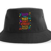 Testing Day Teacher Rock The Test Dont Stress Do Your Best Sustainable Bucket Hat