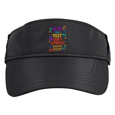 Testing Day Teacher Rock The Test Dont Stress Do Your Best Adult Drive Performance Visor