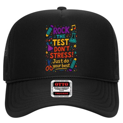 Testing Day Teacher Rock The Test Dont Stress Do Your Best Trucker Hat