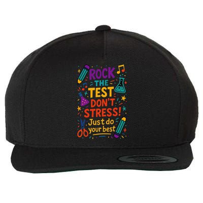 Testing Day Teacher Rock The Test Dont Stress Do Your Best Wool Snapback Cap