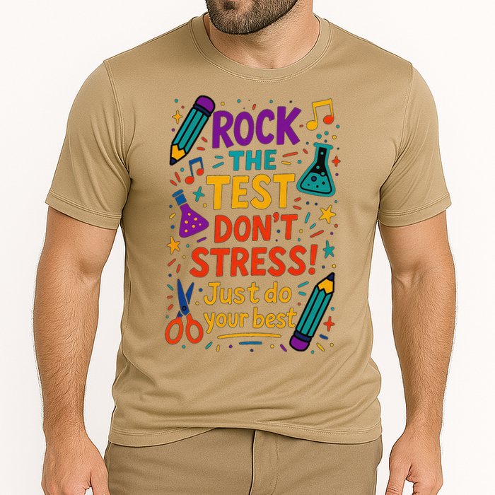 Testing Day Teacher Rock The Test Dont Stress Do Your Best Cooling Performance Crew T-Shirt