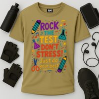 Testing Day Teacher Rock The Test Dont Stress Do Your Best Cooling Performance Crew T-Shirt