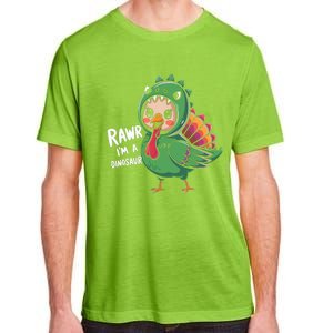 Thanksgiving Dinosaur Turkey Rawr IM A Dinosaur Adult ChromaSoft Performance T-Shirt