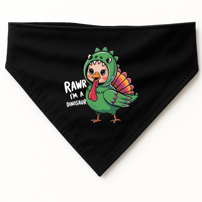 Thanksgiving Dinosaur Turkey Rawr IM A Dinosaur USA-Made Doggie Bandana
