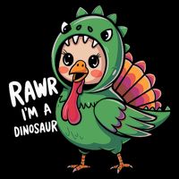 Thanksgiving Dinosaur Turkey Rawr IM A Dinosaur USA-Made Doggie Bandana