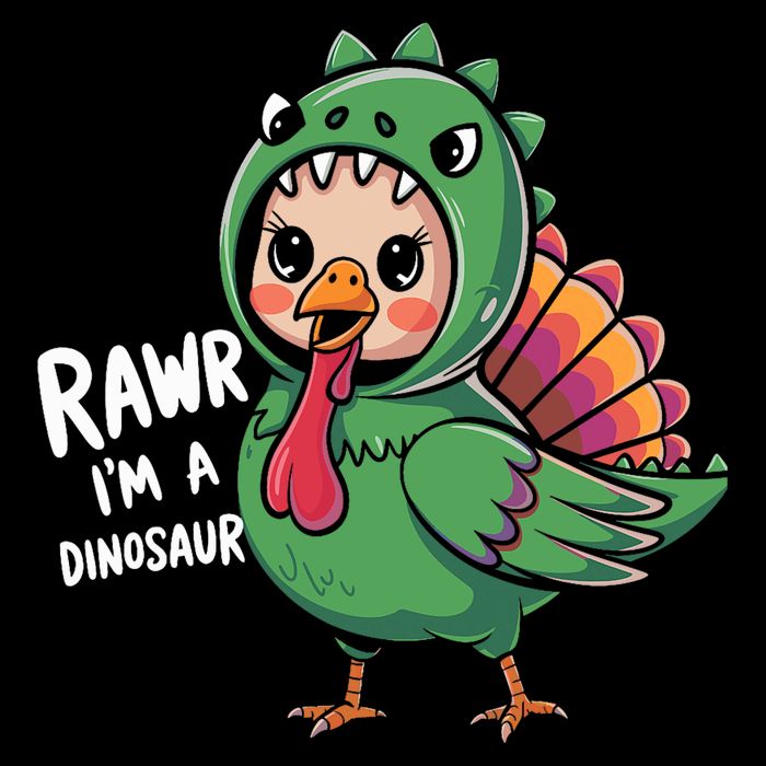Thanksgiving Dinosaur Turkey Rawr IM A Dinosaur USA-Made Doggie Bandana