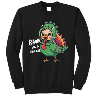 Thanksgiving Dinosaur Turkey Rawr IM A Dinosaur Sweatshirt