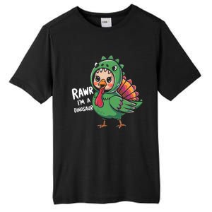 Thanksgiving Dinosaur Turkey Rawr IM A Dinosaur Tall Fusion ChromaSoft Performance T-Shirt