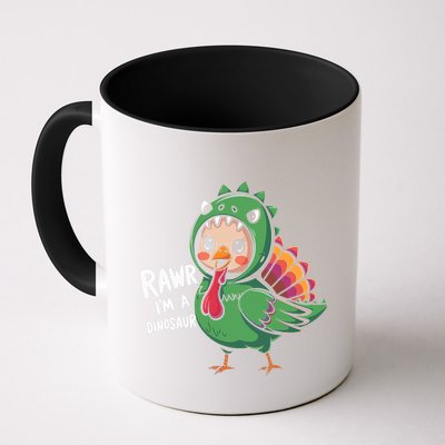 Thanksgiving Dinosaur Turkey Rawr IM A Dinosaur Mug