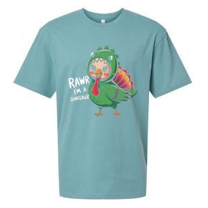 Thanksgiving Dinosaur Turkey Rawr IM A Dinosaur Sueded Cloud Jersey T-Shirt