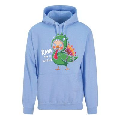 Thanksgiving Dinosaur Turkey Rawr IM A Dinosaur Unisex Surf Hoodie