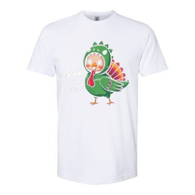 Thanksgiving Dinosaur Turkey Rawr IM A Dinosaur Softstyle® CVC T-Shirt