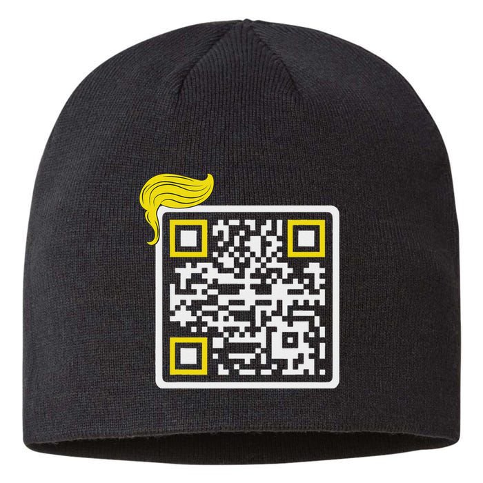 Trump Dance Troll Qr Funny President Trump Dance Code Back Sustainable Beanie