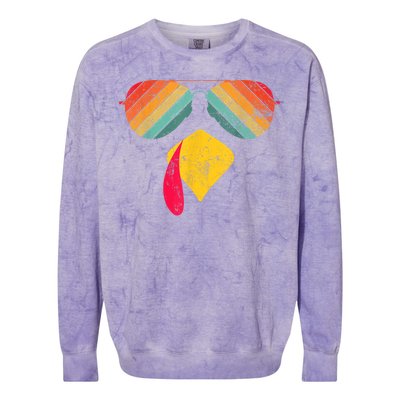 Thanksgiving Dinner Turkey Face Turkey Lover Colorblast Crewneck Sweatshirt