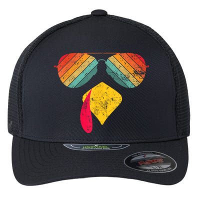 Thanksgiving Dinner Turkey Face Turkey Lover Flexfit Unipanel Trucker Cap