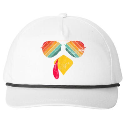 Thanksgiving Dinner Turkey Face Turkey Lover Snapback Five-Panel Rope Hat