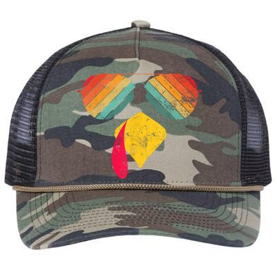 Thanksgiving Dinner Turkey Face Turkey Lover Retro Rope Trucker Hat Cap