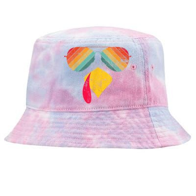 Thanksgiving Dinner Turkey Face Turkey Lover Tie-Dyed Bucket Hat