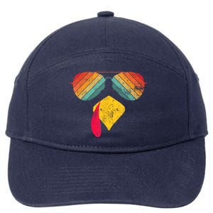 Thanksgiving Dinner Turkey Face Turkey Lover 7-Panel Snapback Hat