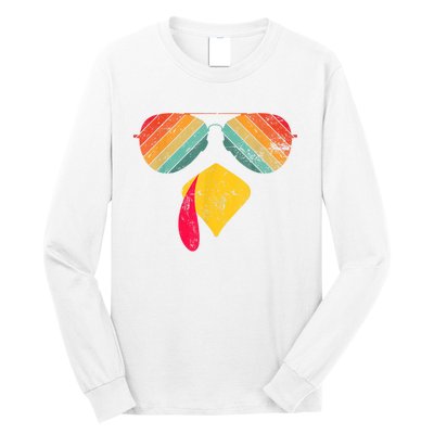 Thanksgiving Dinner Turkey Face Turkey Lover Long Sleeve Shirt