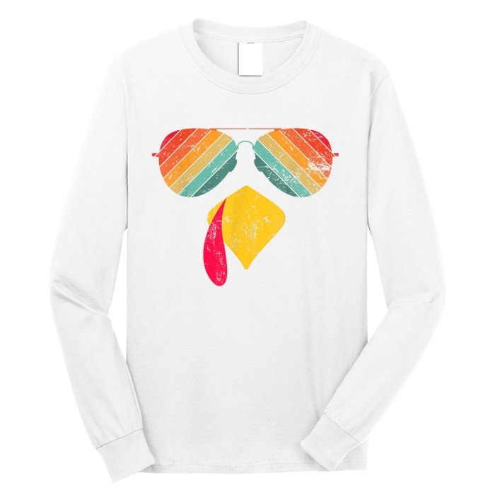 Thanksgiving Dinner Turkey Face Turkey Lover Long Sleeve Shirt