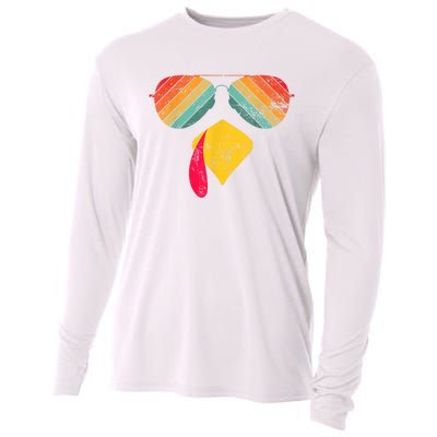 Thanksgiving Dinner Turkey Face Turkey Lover Cooling Performance Long Sleeve Crew