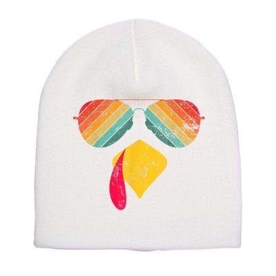 Thanksgiving Dinner Turkey Face Turkey Lover Short Acrylic Beanie