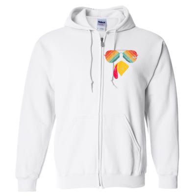 Thanksgiving Dinner Turkey Face Turkey Lover Full Zip Hoodie