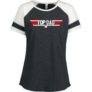 Top Dad. Enza Ladies Jersey Colorblock Tee