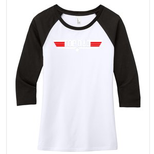 Top Dad. Women's Tri-Blend 3/4-Sleeve Raglan Shirt