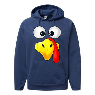 Thanksgiving Day Turkey Face Funny Performance Fleece Hoodie