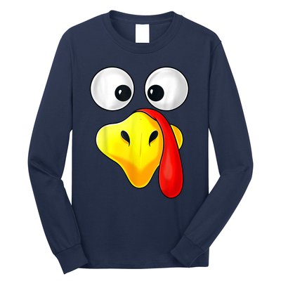 Thanksgiving Day Turkey Face Funny Long Sleeve Shirt