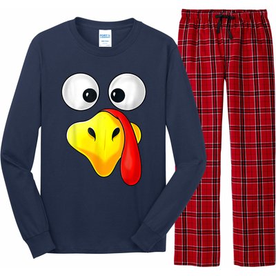 Thanksgiving Day Turkey Face Funny Long Sleeve Pajama Set