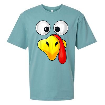 Thanksgiving Day Turkey Face Funny Sueded Cloud Jersey T-Shirt