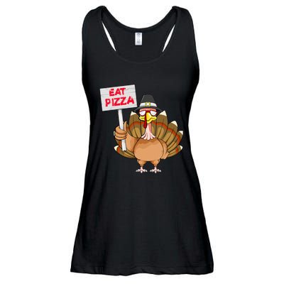 Thanksgiving Day Turkey Eat Pizza Instead Sign Funny Ladies Essential Flowy Tank