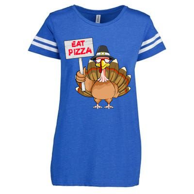 Thanksgiving Day Turkey Eat Pizza Instead Sign Funny Enza Ladies Jersey Football T-Shirt