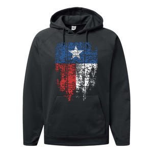 Texas Distressed Texas State Flag Performance Fleece Hoodie