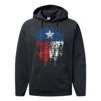 Texas Distressed Texas State Flag Performance Fleece Hoodie