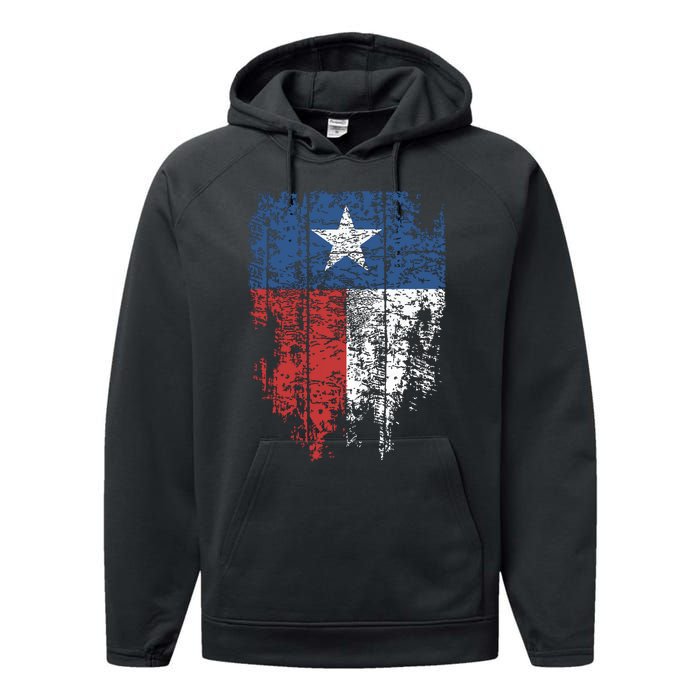 Texas Distressed Texas State Flag Performance Fleece Hoodie