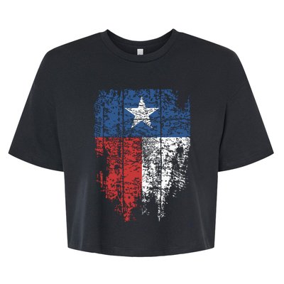 Texas Distressed Texas State Flag Bella+Canvas Jersey Crop Tee