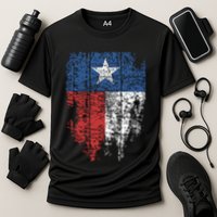 Texas Distressed Texas State Flag Cooling Performance Crew T-Shirt