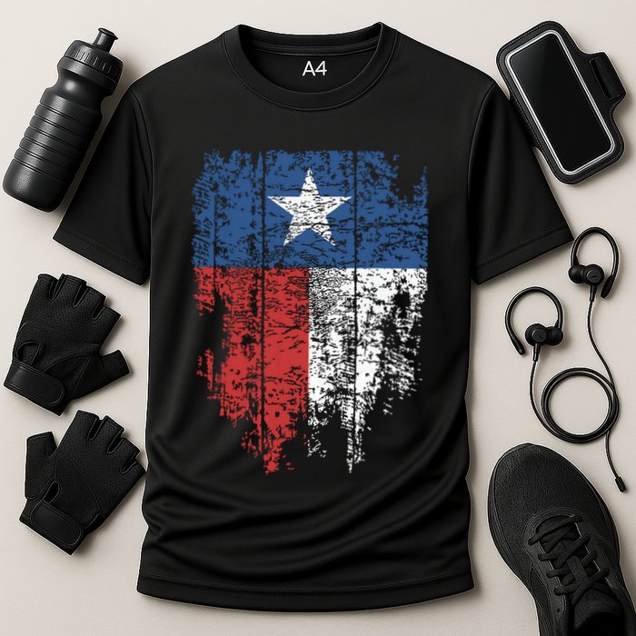 Texas Distressed Texas State Flag Cooling Performance Crew T-Shirt