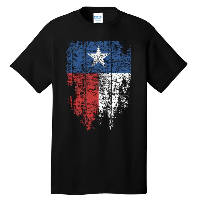 Texas Distressed Texas State Flag Tall T-Shirt