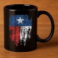 Texas Distressed Texas State Flag 11oz C Handle Ceramic Mug