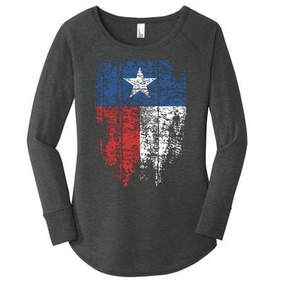 Texas Distressed Texas State Flag Women's Perfect Tri Tunic Long Sleeve Shirt