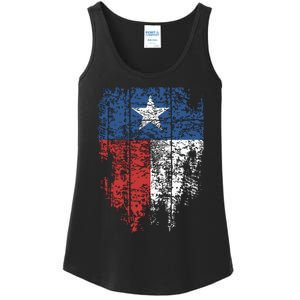 Texas Distressed Texas State Flag Ladies Essential Tank