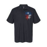 Texas Distressed Texas State Flag Softstyle Adult Sport Polo