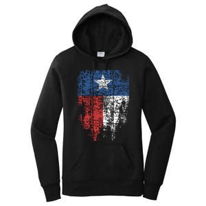 Texas Distressed Texas State Flag Women's Pullover Hoodie